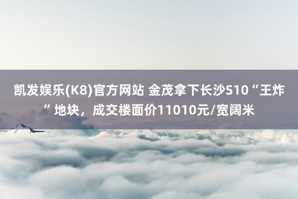 凯发娱乐(K8)官方网站 金茂拿下长沙S10“王炸”地块，成交楼面价11010元/宽阔米