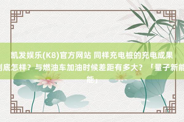 凯发娱乐(K8)官方网站 同样充电桩的充电成果到底怎样？与燃油车加油时候差距有多大？「量子新能」