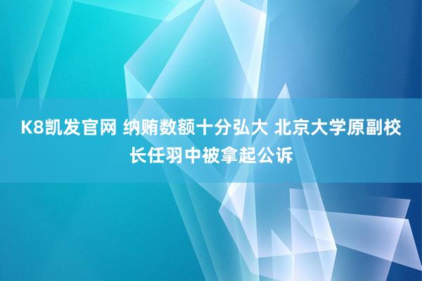 K8凯发官网 纳贿数额十分弘大 北京大学原副校长任羽中被拿起公诉