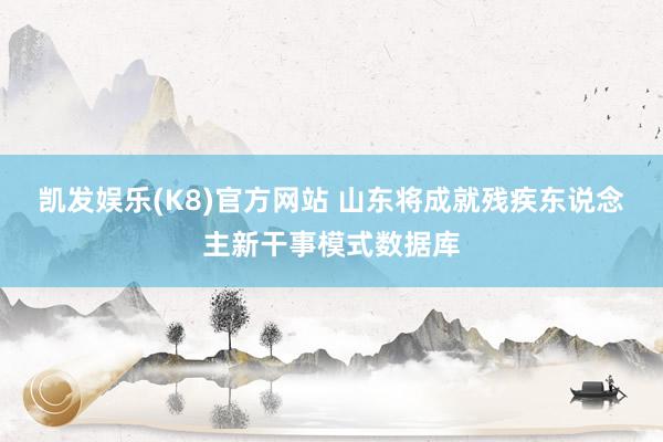 凯发娱乐(K8)官方网站 山东将成就残疾东说念主新干事模式数据库