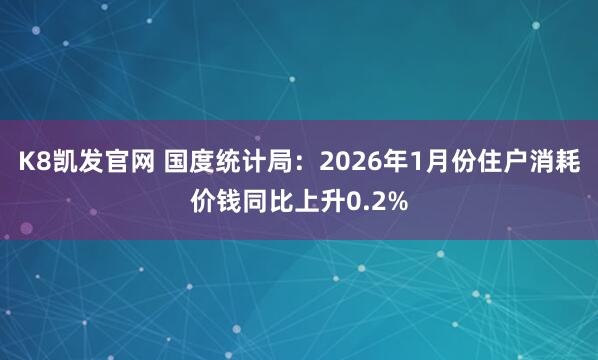 K8凯发官网 国度统计局：2026年1月份住户消耗价钱同比上升0.2%