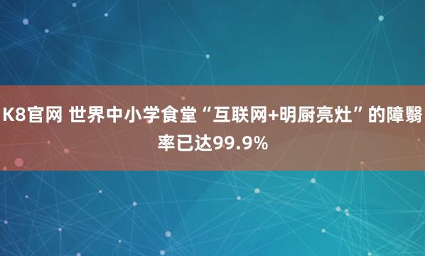 K8官网 世界中小学食堂“互联网+明厨亮灶”的障翳率已达99.9%