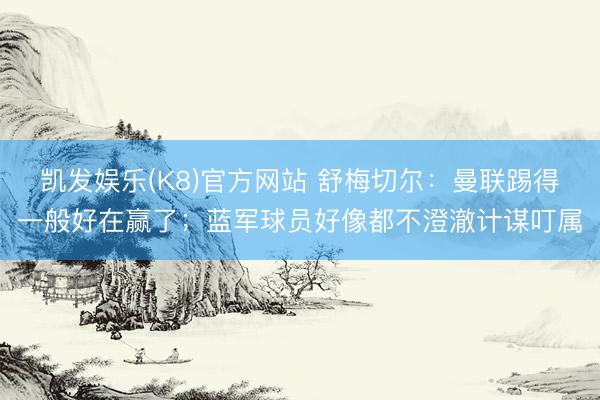凯发娱乐(K8)官方网站 舒梅切尔：曼联踢得一般好在赢了；蓝军球员好像都不澄澈计谋叮属