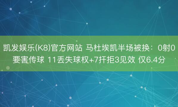 凯发娱乐(K8)官方网站 马杜埃凯半场被换：0射0要害传球 11丢失球权+7扞拒3见效 仅6.4分