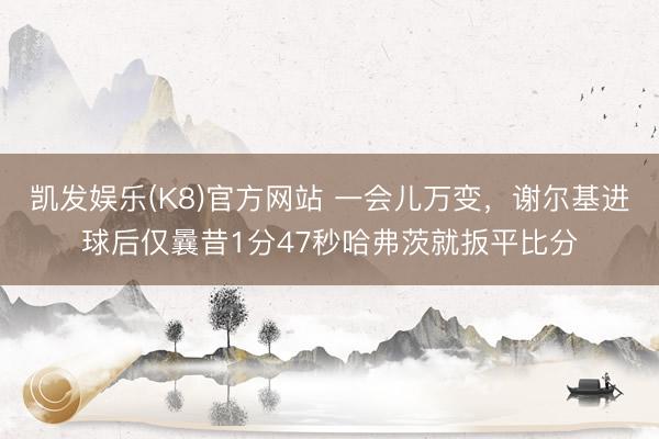 凯发娱乐(K8)官方网站 一会儿万变，谢尔基进球后仅曩昔1分47秒哈弗茨就扳平比分
