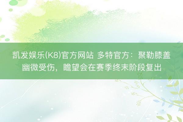 凯发娱乐(K8)官方网站 多特官方：聚勒膝盖幽微受伤，瞻望会在赛季终末阶段复出