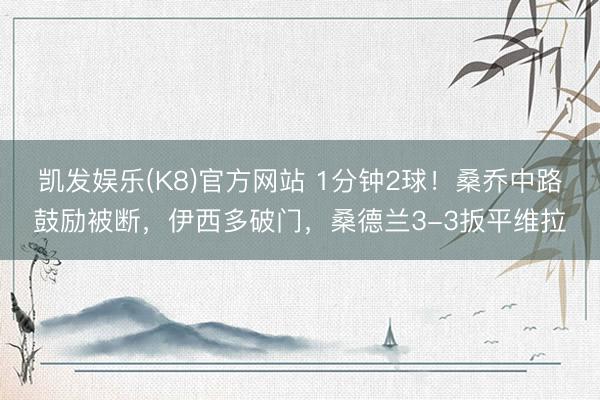 凯发娱乐(K8)官方网站 1分钟2球！桑乔中路鼓励被断，伊西多破门，桑德兰3-3扳平维拉