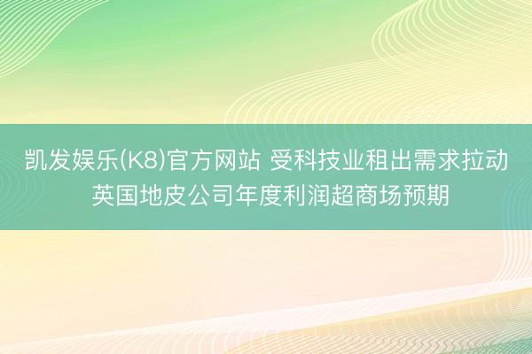 凯发娱乐(K8)官方网站 受科技业租出需求拉动 英国地皮公司年度利润超商场预期