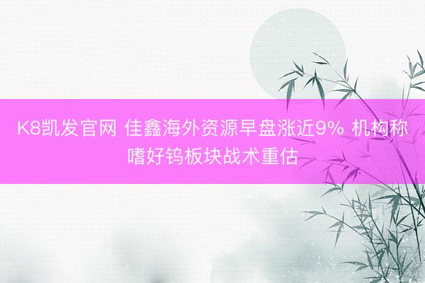 K8凯发官网 佳鑫海外资源早盘涨近9% 机构称嗜好钨板块战术重估