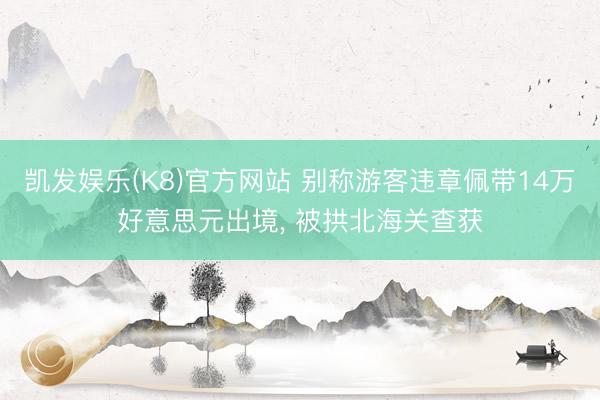 凯发娱乐(K8)官方网站 别称游客违章佩带14万好意思元出境, 被拱北海关查获